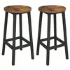 Image de Vasagle Tabouret de bar, Lot de 2, Hauteur 65 cm, Style Industriel, Marron Rustique