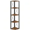 Image de Vasagle Étagère Angle, 30 X 30 X 160 cm , Montage Facile, Marron Rustique et Noir