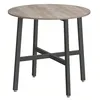 Image de Vasagle Table à manger, Table de cuisine Ronde, pour salon, Bureau, 80 x 75 cm (Diamètre x H), Style Industriel, Grège Chiné et Noir d'encre