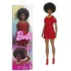 Image de Mattel Barbie-Fashionistas 221-Poupée Avec Cheveux Noirs et Robe Rouge