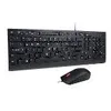 Image de Lenovo Essential Wired Combo - Ensemble clavier et souris - USB - AZERTY - Français - noir - boîtier marron