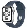 Image de Apple Watch SE (GPS) - 2e génération - 40 mm - aluminium argenté - montre intelligente avec bande sport - fluoroélastomère - bleu orage - taille du bracelet : M/L - 32 Go - Wi-Fi, Bluetooth - 26.4 g