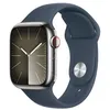 Image de Apple Apple Watch Series 9 GPS + Cellular - Boîtier Acier Inoxydable 41 mm Argent Bleu Orage - Bracelet S/M