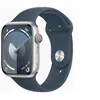 Image de Apple Watch Series 9 (GPS + Cellular) - 45 mm - aluminium argenté - montre intelligente avec bande sport - fluoroélastomère - bleu orage - taille du bracelet : S/M - 64 Go - Wi-Fi, Bluetooth, UWB, LTE - 4G - 39 g