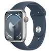Image de Apple Watch Series 9 (GPS + Cellular) - 45 mm - aluminium argenté - montre intelligente avec bande sport - fluoroélastomère - bleu orage - taille du bracelet : M/L - 64 Go - Wi-Fi, Bluetooth, UWB, LTE - 4G - 39 g