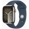 Image de Apple Watch Series 9 GPS + Cellular - BoÃ®tier Acier Inoxydable 45 mm Argent Bleu Orage - Bracelet S/M