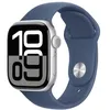 Image de Apple Watch Series 10 GPS + Cellular 42 mm Boîtier en Aluminium Argent avec Bracelet Sport Denim M/L