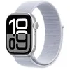 Image de Apple Watch Series 10 GPS + Cellular 42 mm Boîtier en Aluminium Argent avec Boucle Sport Nuée bleue