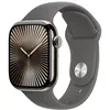 Image de Apple Watch Series 10 GPS + Cellular 42mm Boîtier en Titane Naturel avec Bracelet Sport Gris Minéral S/M