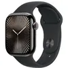 Image de Apple Watch Series 10 GPS + Cellular 42 mm Boîtier en Titane Ardoise avec Bracelet Sport Noir M/L