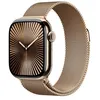Image de Apple Watch Series 10 GPS + Cellular 42 mm Boîtier en Titane Or avec Bracelet Milanais Or