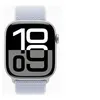 Image de Apple Watch Series 10 (GPS) - 46 mm - aluminium argenté - montre intelligente avec boucle sport - deux couches de matières textiles tissées - nuage bleu - taille du poignet : 130-200 mm - 64 Go - Wi-Fi 4, UWB, Bluetooth - 36.4 g