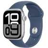 Image de Apple Watch Series 10 (GPS + Cellular) - 42 mm - aluminium argenté - montre intelligente avec bande sport - fluoroélastomère - denim - taille du bracelet : M/L - 64 Go - LTE, Wi-Fi 4, UWB, Bluetooth - 4G - 29.3 g