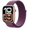 Image de Apple Watch Series 10 (GPS + Cellular) - 42 mm - aluminium rose or - montre intelligente avec boucle sport - deux couches de matières textiles tissées - lie-de-vin - taille du poignet : 130-200 mm - 64 Go - LTE, Wi-Fi 4, UWB, Bluetooth - 4G - 29.3 g