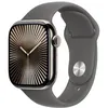 Image de Apple Watch Series 10 (GPS + Cellular) - 42 mm - titanium naturel - montre intelligente avec bande sport - fluoroélastomère - gris acier - taille du bracelet : S/M - 64 Go - LTE, Wi-Fi 4, UWB, Bluetooth - 4G - 34.4 g
