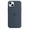Image de Apple Coque en silicone avec MagSafe pour iPhone 15 Plus Bleu orage