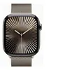 Image de Apple Watch Series 10 (GPS + Cellular) - 46 mm - titanium naturel - montre intelligente avec boucle milanaise - maille en acier inox - naturel - taille du bracelet : S/M - 64 Go - LTE, Wi-Fi 4, UWB, Bluetooth - 4G - 41.7 g