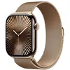 Image de Apple Watch Series 10 GPS + Cellular 46 mm Boîtier en Titane Or avec Bracelet Milanais Or S/M