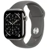 Image de Apple Apple Watch Series 11 GPS + Cellular 42mm Boitier en Titane Naturel avec Bracelet Sport Gris Minéral S/M