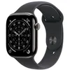Image de Apple Watch Series 11 GPS + Cellular 42 mm Boitier en Titane Ardoise avec Black Sport Band - M/L