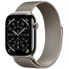 Image de Apple Watch Series 11 GPS + Cellular 46 mm Boitier en Titane Naturel avec Natural Milanese Loop - M/L
