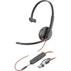 Image de HP Poly Blackwire 3215 - Blackwire 3200 Series - micro-casque - sur-oreille - filaire - jack 3,5mm, USB-C - noir - Certifié pour Skype for Business, Certifié Avaya, certifié Cisco Jabber, certifié UC
