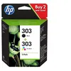 Image de HP 303 - Pack de 2 - noir pigmenté, couleur (cyan, magenta, jaune) - original - blister - cartouche d'encre - pour ENVY Photo 7134