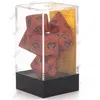 Image de Iello Chessex - Set De 7 DÃ©s - Granite - Fire Orange/Noir
