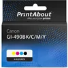 Image de PrintAbout huismerk Inktcartridge GI-490BK/C/M/Y 4-kleuren Multipack Geschikt voor Canon