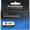 Image de PrintAbout huismerk Inktcartridge T41F2/3/4/5/40 4-kleuren Multipack Hoge capaciteit Geschikt voor Epson