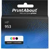 Image de PrintAbout huismerk Inktcartridge 653 (3YM74/75AE) Zwart + 3 kleuren Multipack Geschikt voor HP