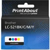 Image de PrintAbout huismerk Inktcartridge LC-521BK/C/M/Y 4-kleuren Multipack Geschikt voor Brother