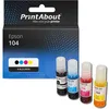 Image de PrintAbout huismerk Inktcartridge 104 (C13T00P14/24/34/440) 4-kleuren Multipack Geschikt voor Epson