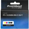 Image de PrintAbout huismerk Inktcartridge PFI-102MBK/BK/C/M/Y 5-kleuren Multipack Geschikt voor Canon