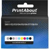 Image de PrintAbout huismerk Inktcartridge 5801/02/03/04/05/06/07/08/09 (T580) Kleurenbundels Multipack Geschikt voor Epson