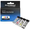Image de PrintAbout huismerk Inktcartridge T9451/52/53/54 4-kleuren Multipack Hoge capaciteit Geschikt voor Epson