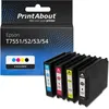 Image de PrintAbout huismerk Inktcartridge T7551/52/53/54 4-kleuren Multipack Geschikt voor Epson