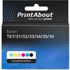 Image de PrintAbout huismerk Inktcartridge T67/31/32/33/34/35/36 (T673) Kleurenbundels Multipack Geschikt voor Epson