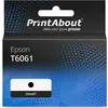 Image de PrintAbout huismerk Inktcartridge T6061 Zwart Hoge capaciteit Geschikt voor Epson