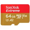 Image de SanDisk Extreme - Carte mÃ©moire flash (adaptateur microSDXC vers SD inclus(e)) - 64 Go - A2 / Video Class V30 / UHS-I U3 / Class10 - microSDXC UHS-I