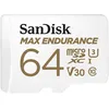 Image de SanDisk Max Endurance - Carte mÃ©moire flash (adaptateur microSDXC vers SD inclus(e)) - 64 Go - Video Class V30 / UHS-I U3 / Class10 - microSDXC UHS-I