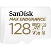 Image de SanDisk MAX ENDURANCE Carte microSDHC 128Go Adaptateur SD pour le monitoring vidéo domestique ou sur dashcam 60 000 heures d’enregistrement