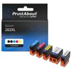 Image de PrintAbout huismerk Inktcartridge 202XL (C13T02G14010) 5-kleuren Multipack Hoge capaciteit Geschikt voor Epson