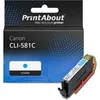 Image de PrintAbout huismerk Inktcartridge CLI-581C Cyaan Geschikt voor Canon
