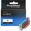 Image de PrintAbout huismerk Inktcartridge CLI-551C Cyaan Geschikt voor Canon