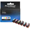 Image de PrintAbout huismerk Inktcartridge 378XL (C13T37984010) 6-kleuren Multipack Hoge capaciteit Geschikt voor Epson
