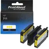 Image de PrintAbout huismerk Inktcartridge 711 (CZ136A) Geel Multipack Geschikt voor HP