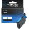 Image de PrintAbout huismerk Inktcartridge 34XL (C13T34724010) Cyaan Hoge capaciteit Geschikt voor Epson