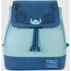 Image de Loungefly Loungefly Stitch Embroidered Floral Drawstring Mini Sac à dos normal Bleu Polyuréthane (PU)