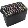 Image de TouchFive Marker Lot de 80 marqueurs à alcool double pointe Animation Art Esquisse noir